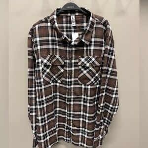 WEIV LA Men's Black and White Plaid Shirt